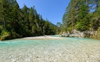 River Isar nearby its source flowing towards Scharnitz (Germany)