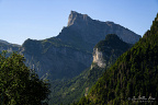 Mountain Pointe de Sales (2495 m) seen from the hamlet of Le Mont