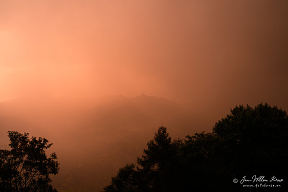 Dramatic sky during thunderstorm at sunset in Val d'Hérens (Switzerland) (1 visits) At sunset, orange sunbeams illuminated the beginning of the Val d’Hérens from the left, while at ... Dramatic sky during thunderstorm at sunset in Val d'Hérens (Switzerland)