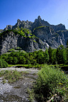 Mountain peak Corne du Chamois (Chamois Horns, 2523m) seen from the river Le Giffre (1 visits) The Cirque du Fer-à-Cheval takes its name from the shape of its cliffs, which form a semicircle. It... Mountain peak Corne du Chamois (Chamois Horns, 2523m) seen from the river Le Giffre