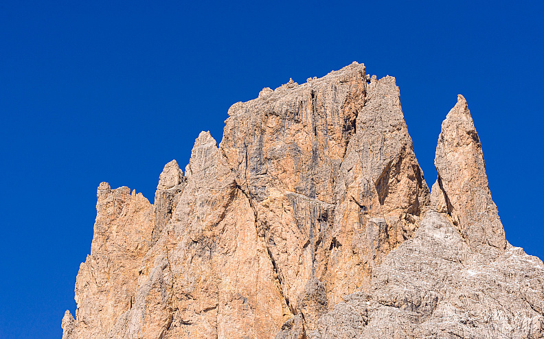 Close-up of the Fünffingerspitze (Cinque Dita), part of the Langkofel Group mountain massif