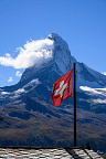 Matterhorn Behind the Swiss Flag