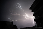Forked lightning over Leeuwarden city centre