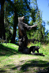 Wood-Carved Bear Family Large outdoor wood sculptures are commonly produced by removing bulk material with a chainsaw and re... Wood-Carved Bear Family