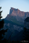 Mountain Pointe de Sales (2495 m) seen from the hamlet of Le Mont