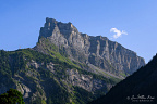 Mountain Pointe de Sales (2495 m) seen from the restaurant Le Rouet (Sixt Fer à Cheval)