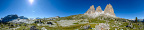 Sella Pass with the Langkofel group and the Sella group (360 degrees panorama) A 360 degrees panorama. In relaity the Langkofel Group at the right is situated oposite of the Sella... Sella Pass with the Langkofel group and the Sella group (360 degrees panorama)