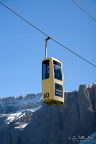 Two person cabine of the cable car to the Tony Demetz Hütte (Langkofel Group) The "Telecabina Forcella del Sassolungo", originally constructed in 1972, is often referred to as a ... Two person cabine of the cable car to the Tony Demetz Hütte (Langkofel Group)