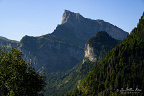 Mountain Pointe de Sales (2495 m) seen from the hamlet of Le Mont