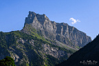 Mountain Pointe de Sales (2495 m) seen from the restaurant Le Rouet (Sixt Fer à Cheval)